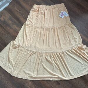LuLaRoe Poppy butter yellow Tiered Maxi Skirt